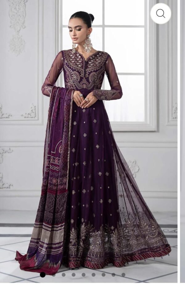 Deep Plum Embellished Anarkali – Luxe Formal Collection