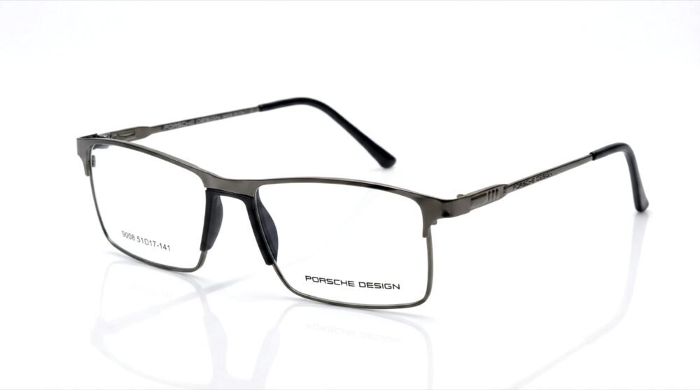 Porsche Design Gunmetal Half-Rim Optical Eyeglasses 9008