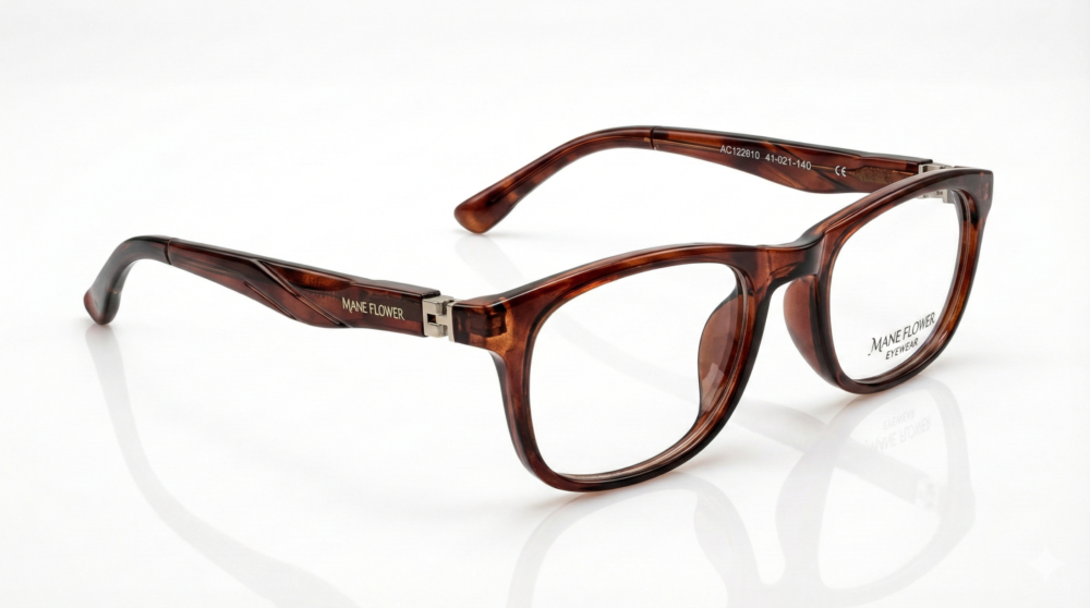 Translucent Burgundy Brown,Red, Blue Rectangular Eyeglasses Frames - Modern Fashion Optical