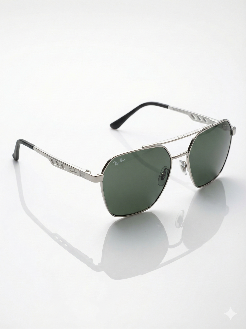 Ray-Ban RB3694 Jim Aviator Sunglasses Silver Metal Frame Green Classic G-15 Lenses - Unisex Pilot Style | Eye Zone US